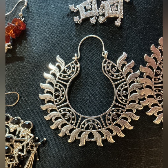 Silver Toned Women's Earring Bundle - Picture 4 of 8